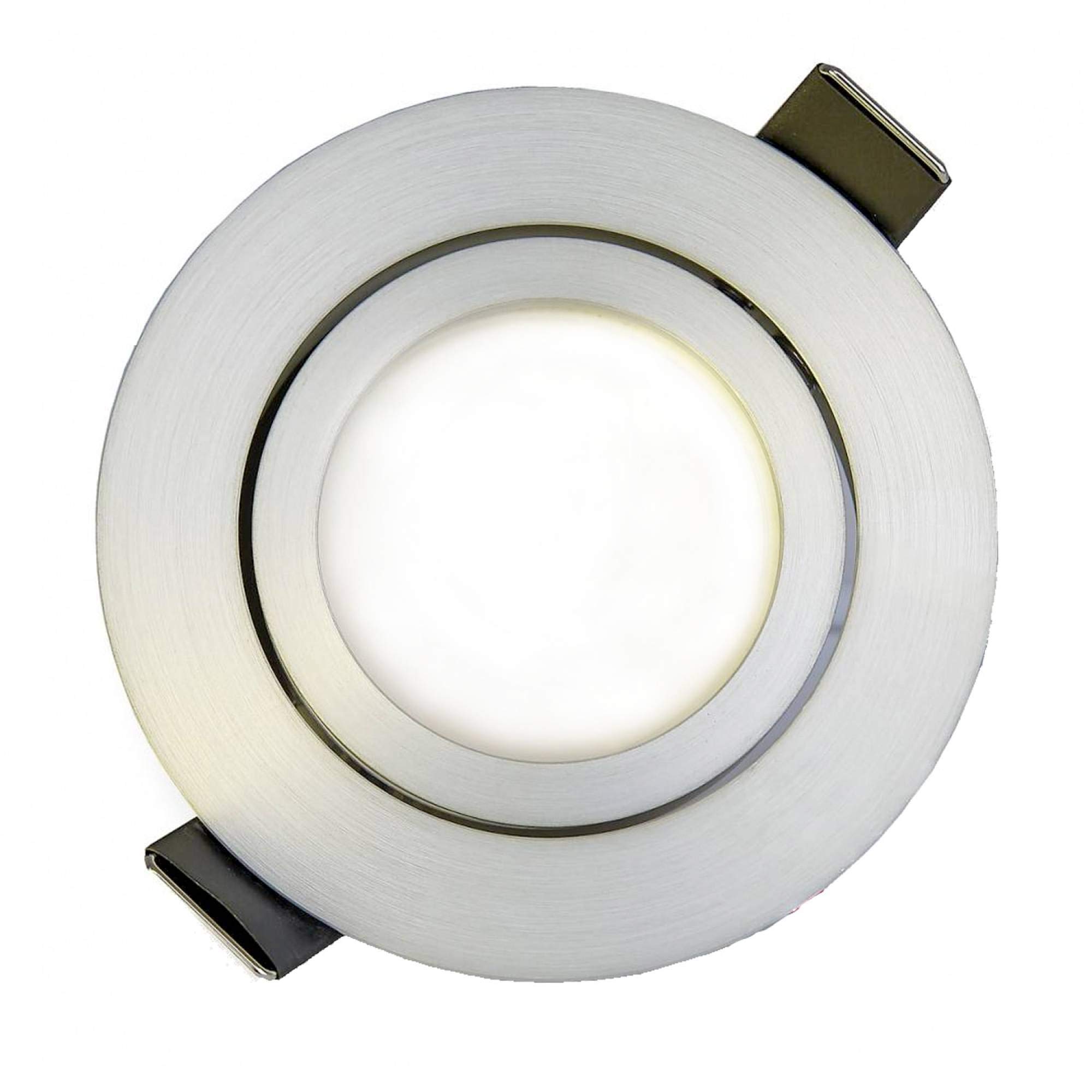 10x Foco empotrable LED redondo - plata orientable aluminio 9 vatios blanco cálido 230V - Foco empotrable GU10 Ø 70mm taladro - montaje - techos de focos - focos empotrables focos