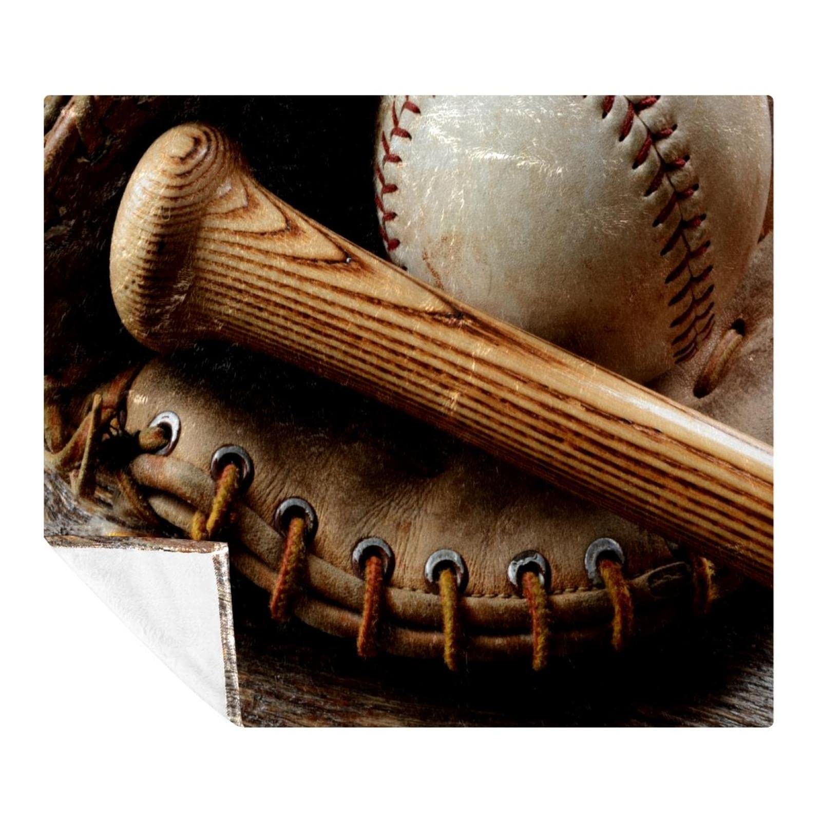 Couverture Couverture Old Baseball en microfibre haut de gamme au toucher peluche soyeux