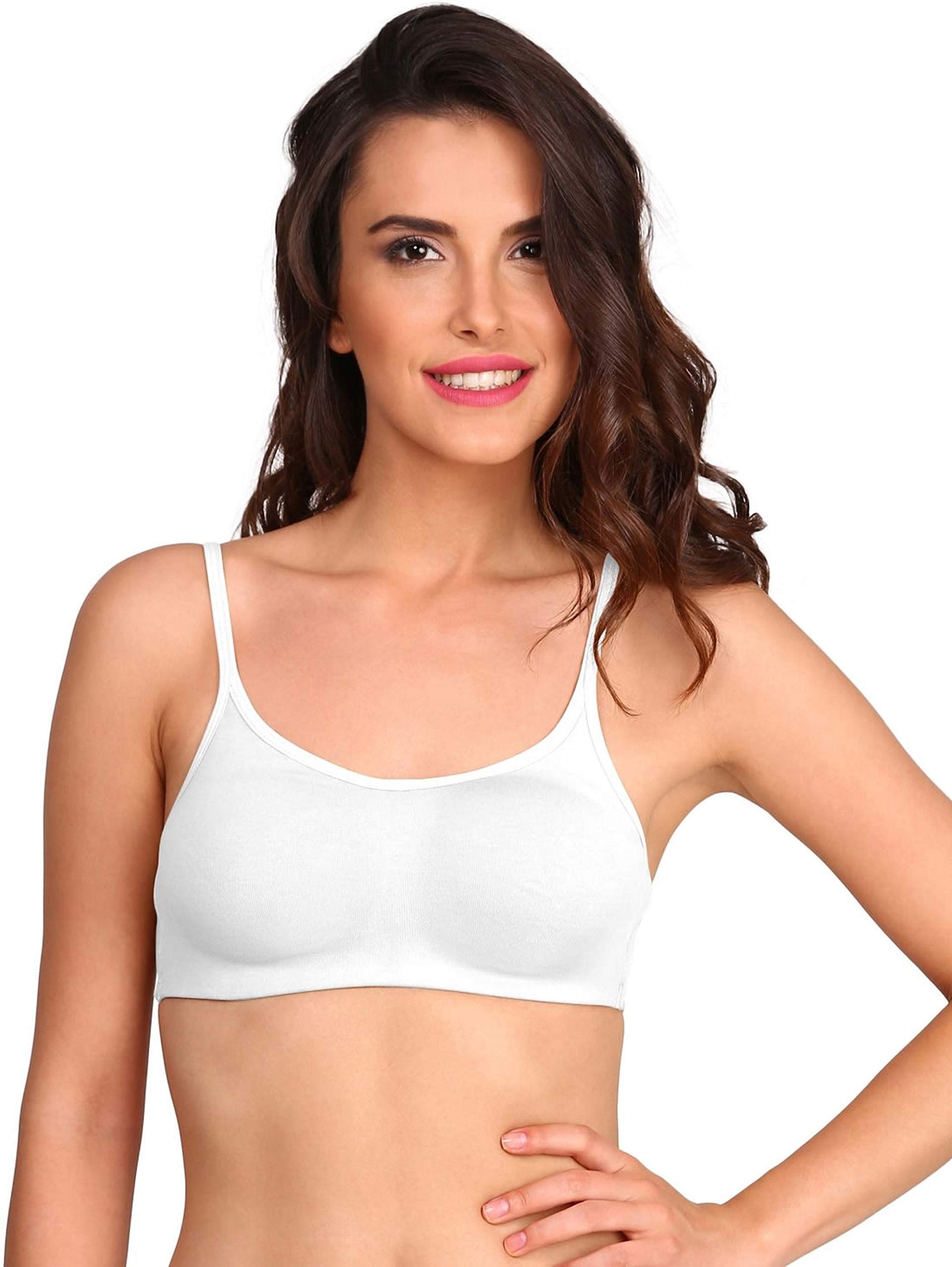 Jockey SS12 Women's Wirefree Non Padded Super Combed Cotton Elastane Stretch Full Coverage Beginners Bra with Adjustable Straps