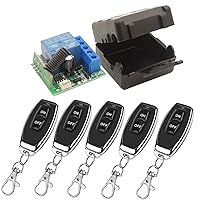 Vista 10 de DieseRC Interruptor de control remoto inalámbrico universal de 433 Mhz, CC 12 V, 1 canal, módulo receptor de relé RF con 2 transmisores, interruptor