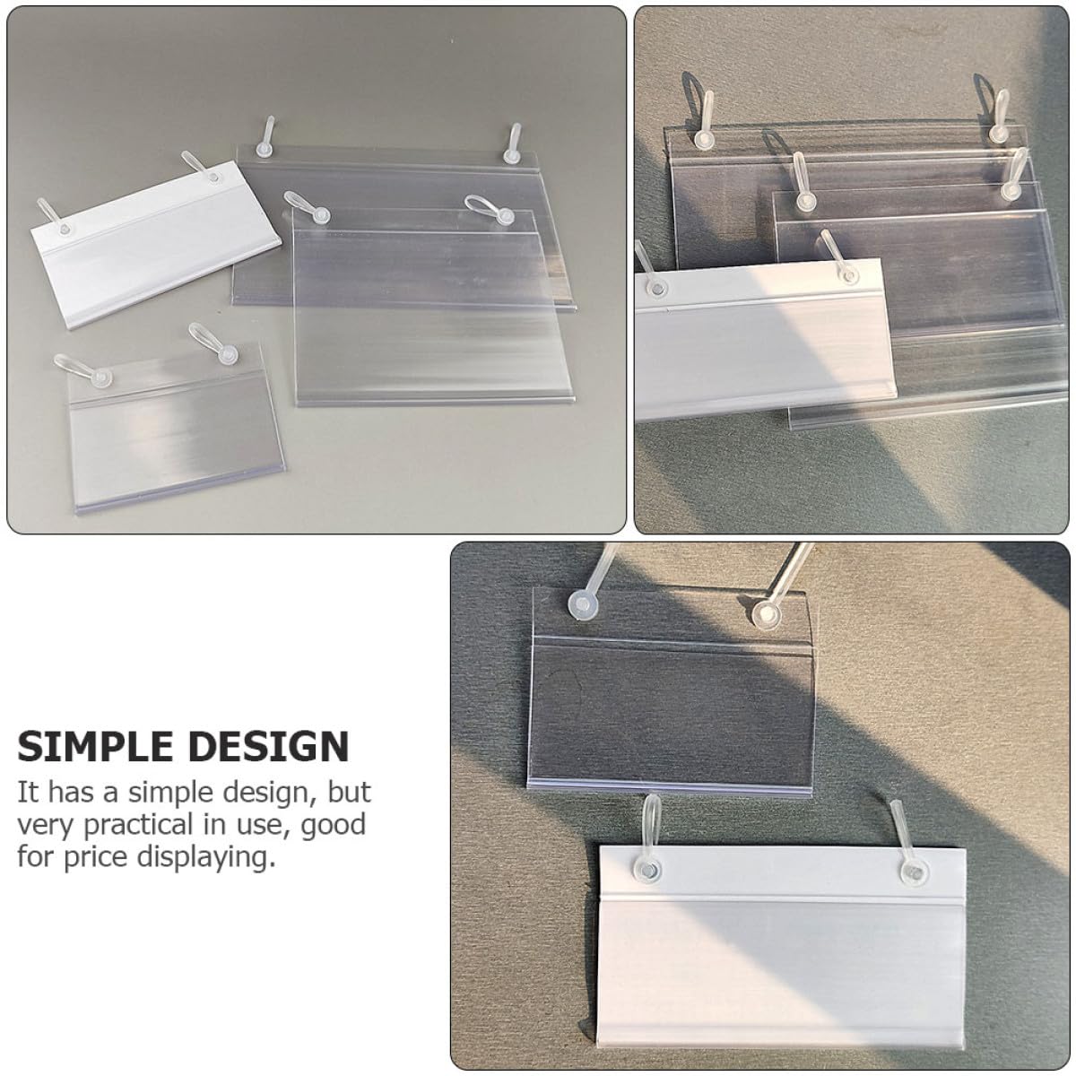 Cabilock Porta Cartellini Prezzi in Pvc Trasparente per Esposizione Mercati, 40 Pezzi Design Semplice per Visualizzazione Prezzo e Informazioni Prodotto