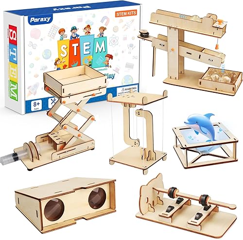 Poraxy Kits STEM 6 en 1 para niños de 8 a 10 años, proyectos de experimentos educativos de construcción científica de 8 a 12 años, rompecabezas de