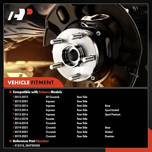 Miniatura 2 de A-Premium Kit de 2 rodamientos de rueda trasera y montaje de buje izquierdo y derecho compatible con Subaru Crosstrek 2016-2020, Forester 2014-2018,