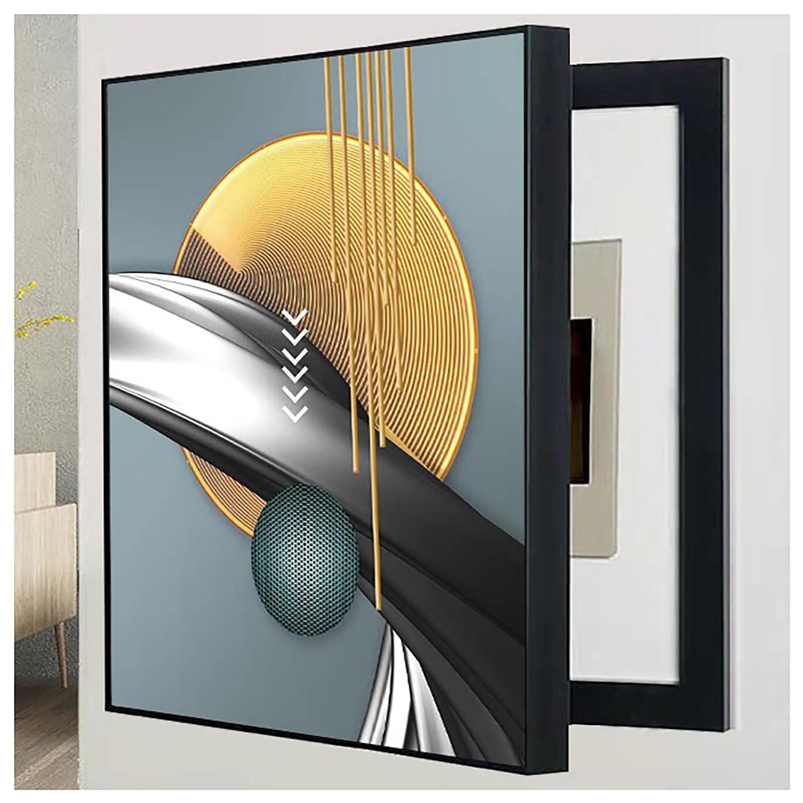 Cache boîtier disjoncteur mural : peinture décorative 35x45 pour masquer les fusibles