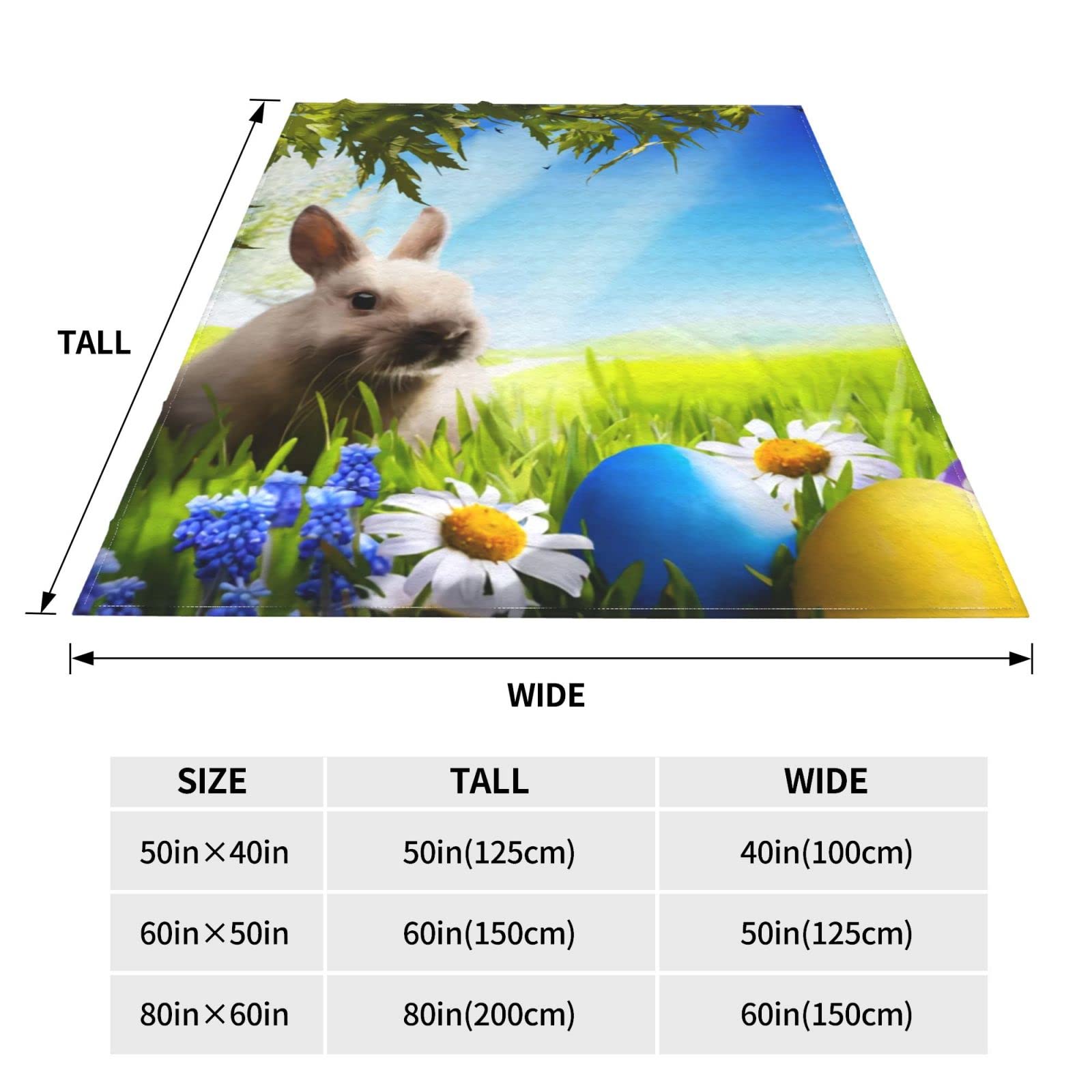 Home Decor Osterdecke Mit Hasen-Motiv – 127 X 152 Cm, Weich | Für Bett, Couch, Camping