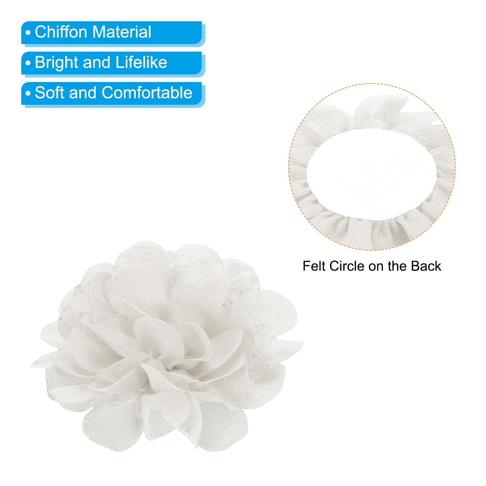PATIKIL 2.8" Chiffon Flowers - Image 4