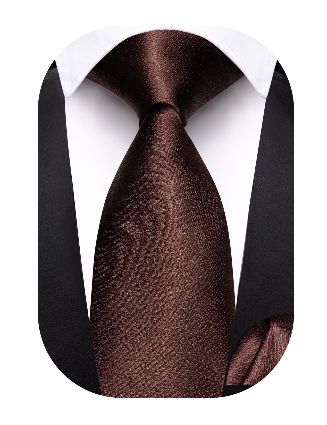 Barry.Wang Boys Ties Pre-Tied Satin Solid Color Kids Tie Pocket Square Set Adjustable Formal Necktie Graduation School