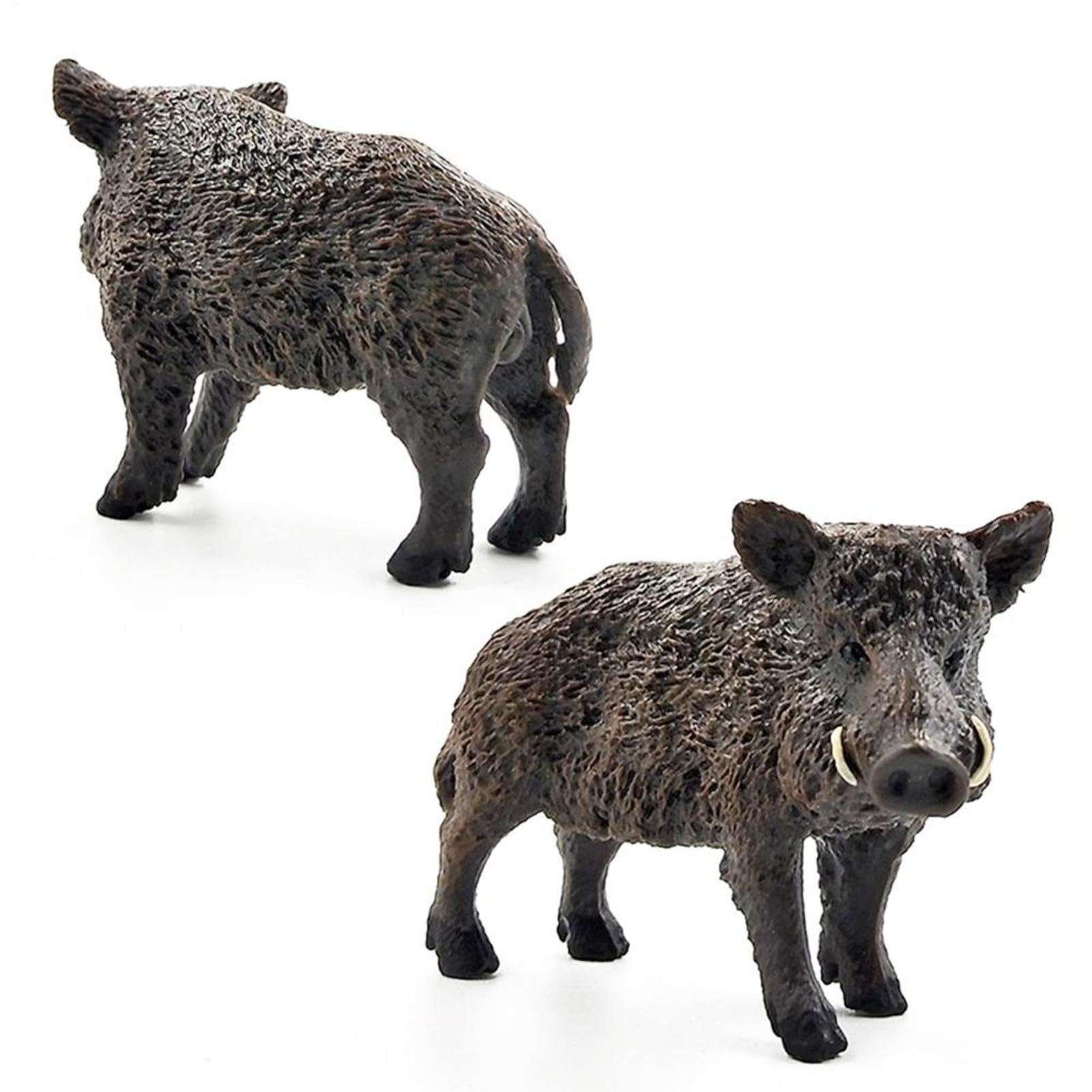 Figura De Jabalí Salvaje Realista De PVC Pintada A Mano | Modelo De Cerdo Silvestre De 7.2 Cm Para Coleccionistas Y Decoración