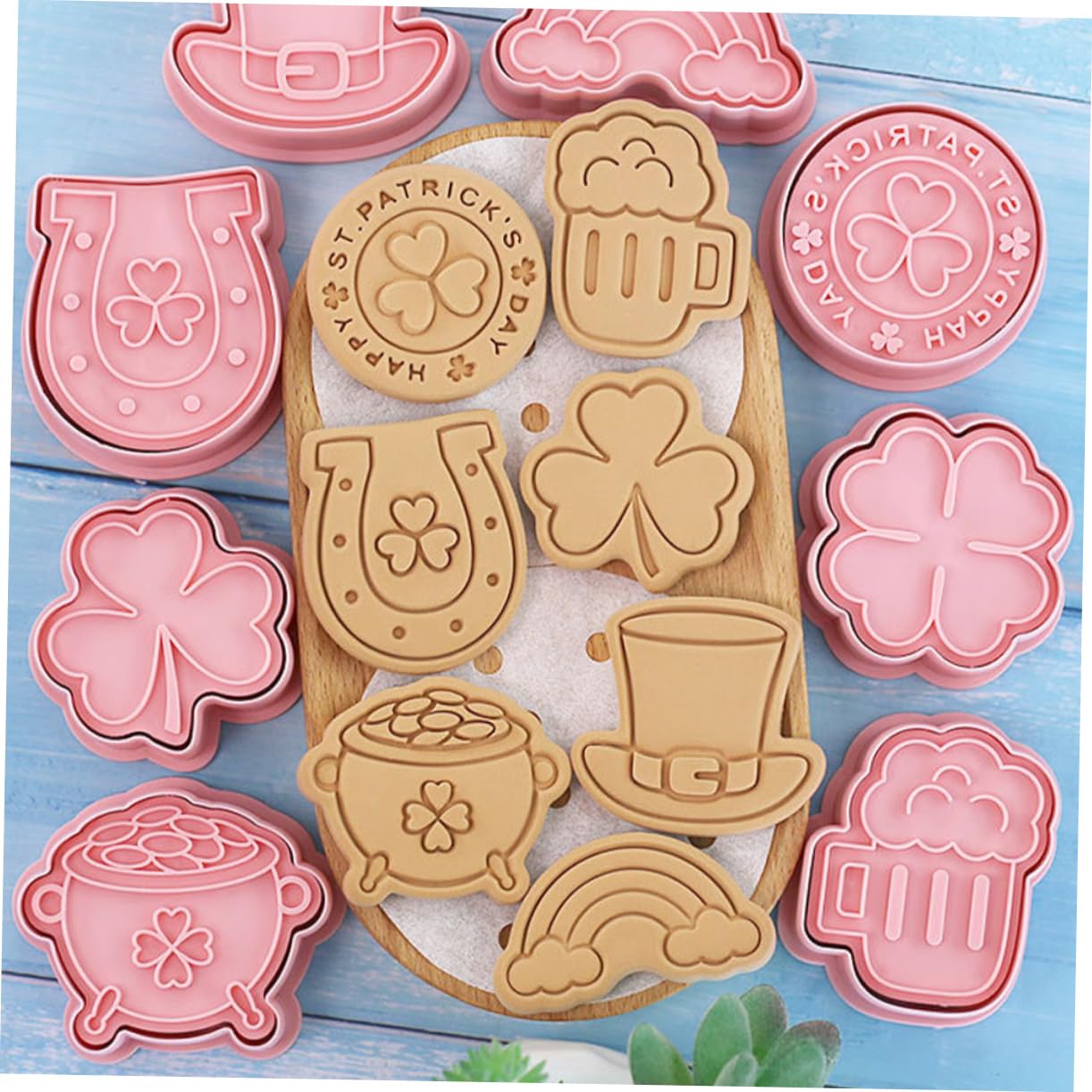 Ciieeo 4 Juegos Herramienta De Troquelado Moldes Para Galletas Del Día De San Patricio Moldes Para Hornear Con Forma De Galletas Cortadores De Galletas Pequeños Máquina Para 8 Uds * 4