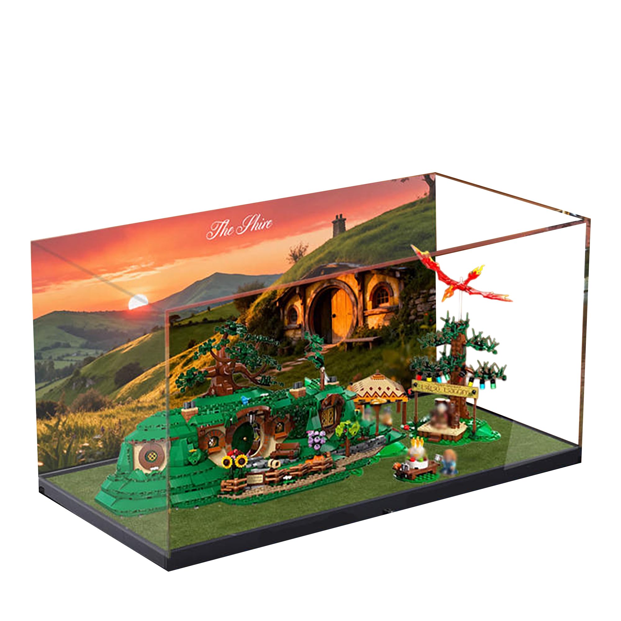 Acrylic Display Case for Lego 10354 The Shire, Lord of The Rings Model, 3mm Dustproof Display Box, Display Case Compatible with Lego 10354(Model Not Included)