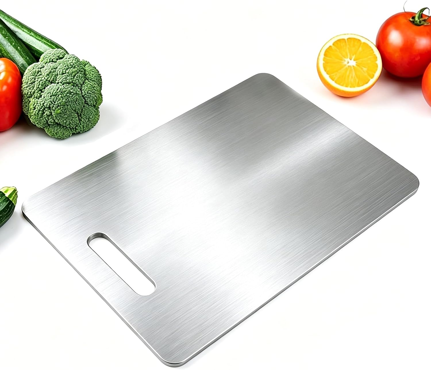Titanium Cutting Board for Kitchen - 100% Pure Titanium Cutting Boards, Food Grade 304 Stainless Steel Cutting Board Set for Meat, Fruit & Vegetable (13.4 * 9Inch)