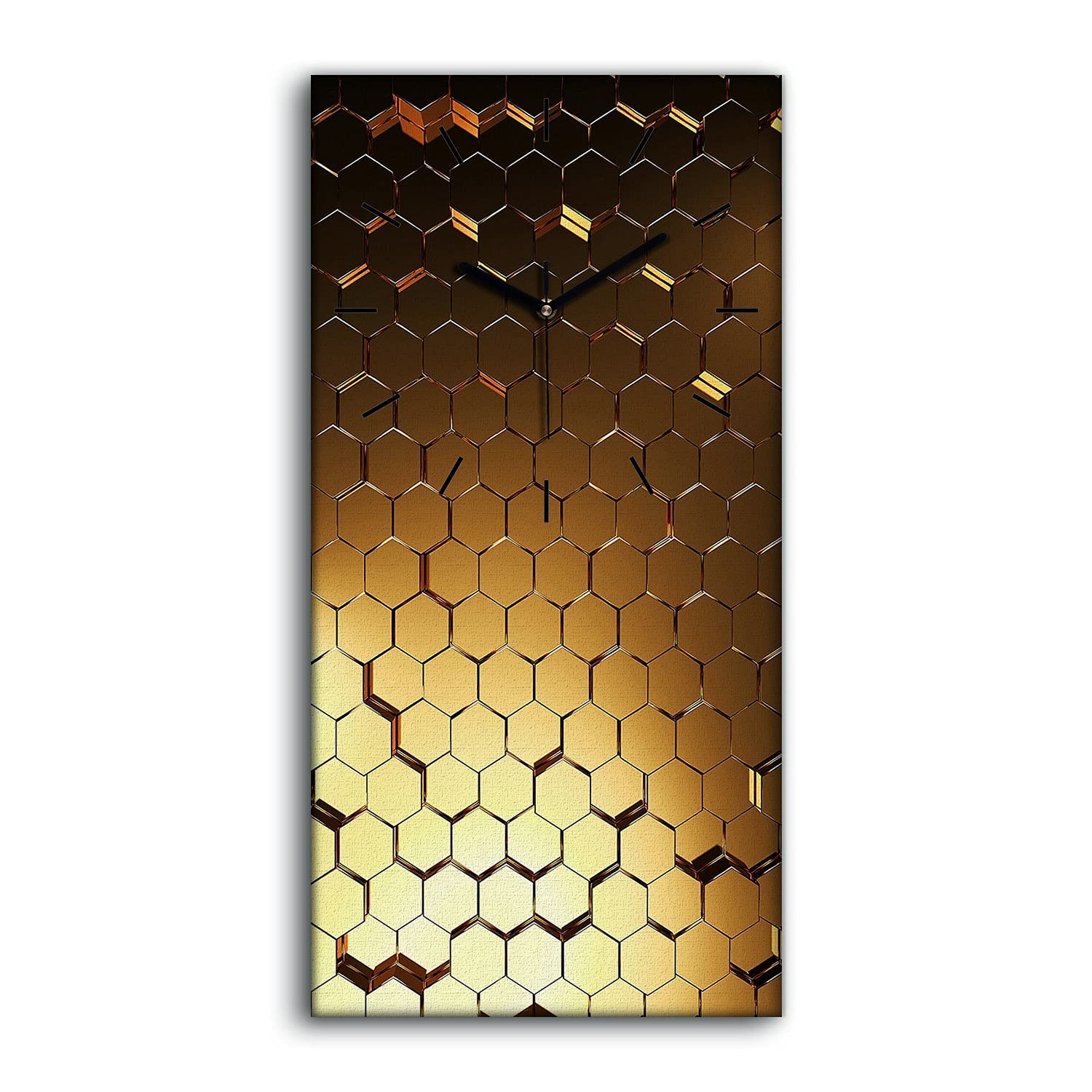 Horloge sur Toile Art Moderne Hexagone Abstrait 30x60