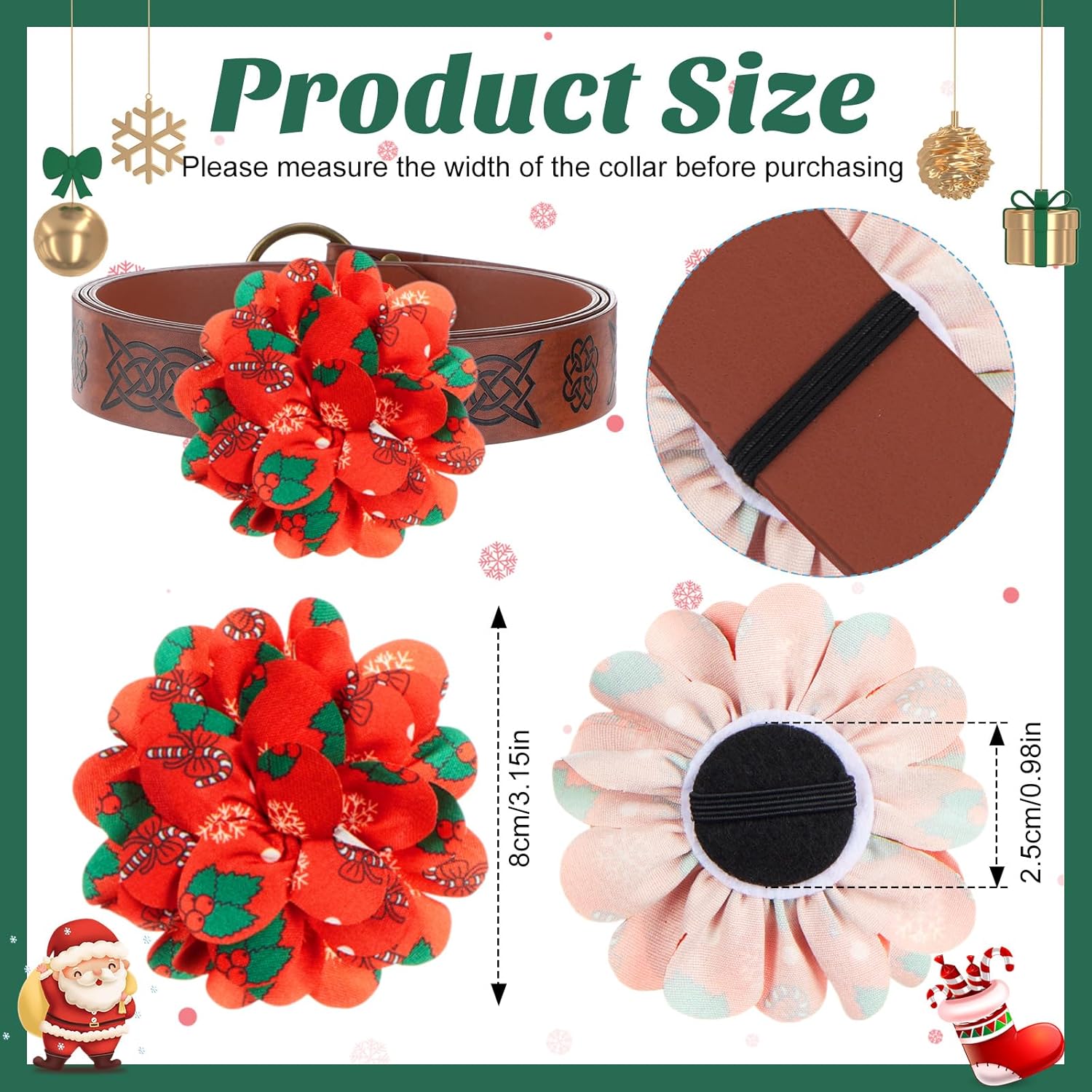 Lyrow 100 Pcs Dog Collar Flower Accessories, Colorful Bow Tie Flowers for Pet Grooming, Photo Props & Party Costume Decorations