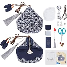 FREEBLOSS DIY Sashiko Kit Sashiko Coin Purse Kit Hand Sewing Kit with Full Sashiko Supplies Japanese Cross Stitch Kit Beginner Embroidery Kit for Adults