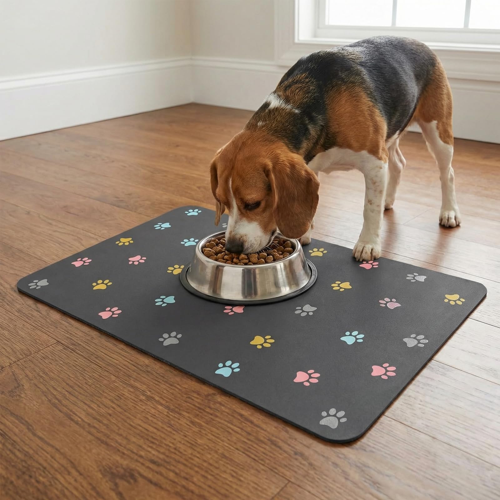 30×45cm Tappetino Ciotola Cane Gatto in Fango di Silicone, Super Assorbente Tappetino Ciotole Gatto, Tappetino Ciotola Cane Antiscivolo, Lavabile Tappetino Sottociotola per Cani Per Mangiare