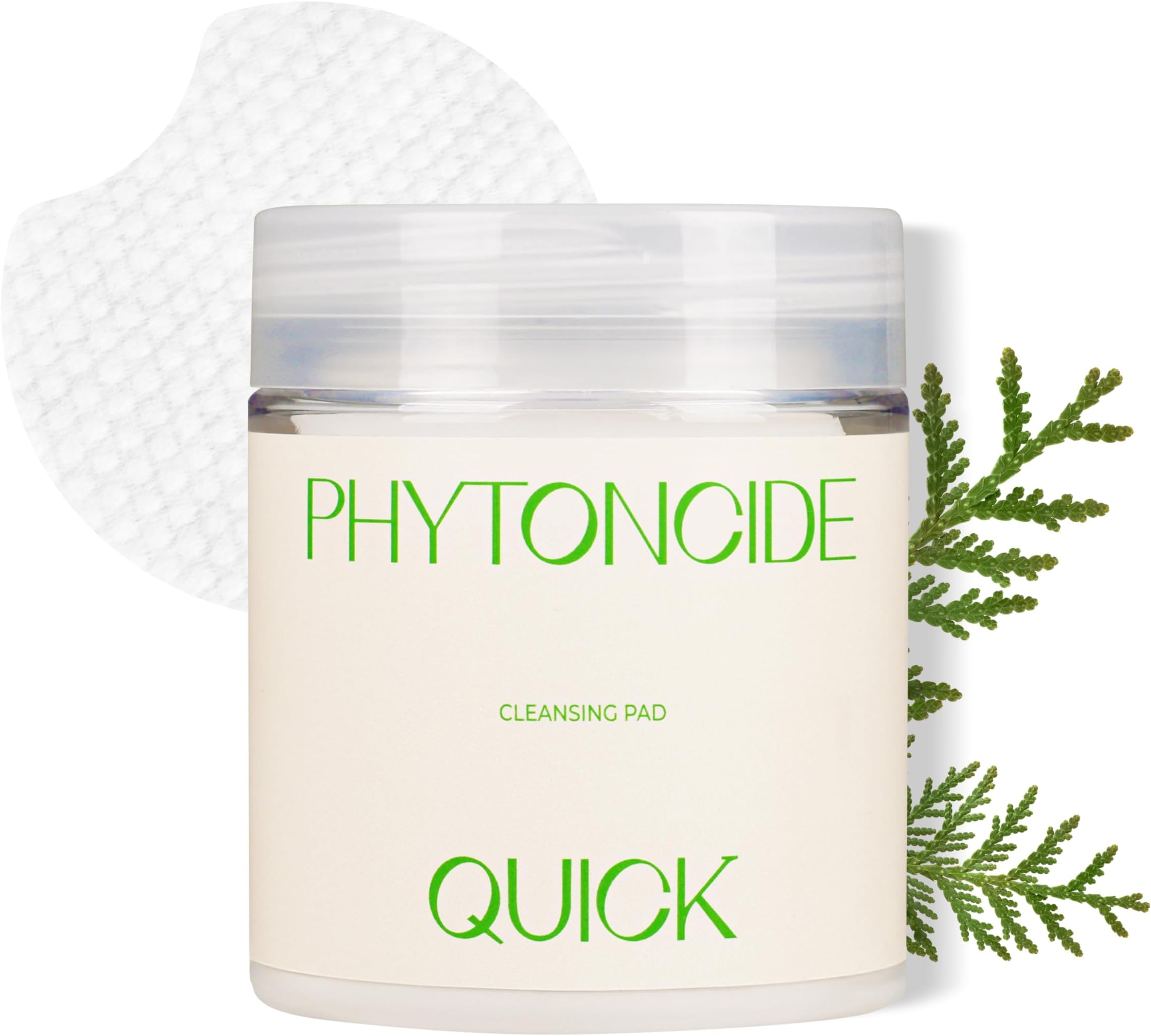 KLAVUU PHYTONCIDE QUICK CLEANSING PAD – Gentle Makeup Remover, Deep Pore Care, Soothing & Moisturizing Formula, Hypoallergenic, Ideal for Sensitive Skin - 100 Count