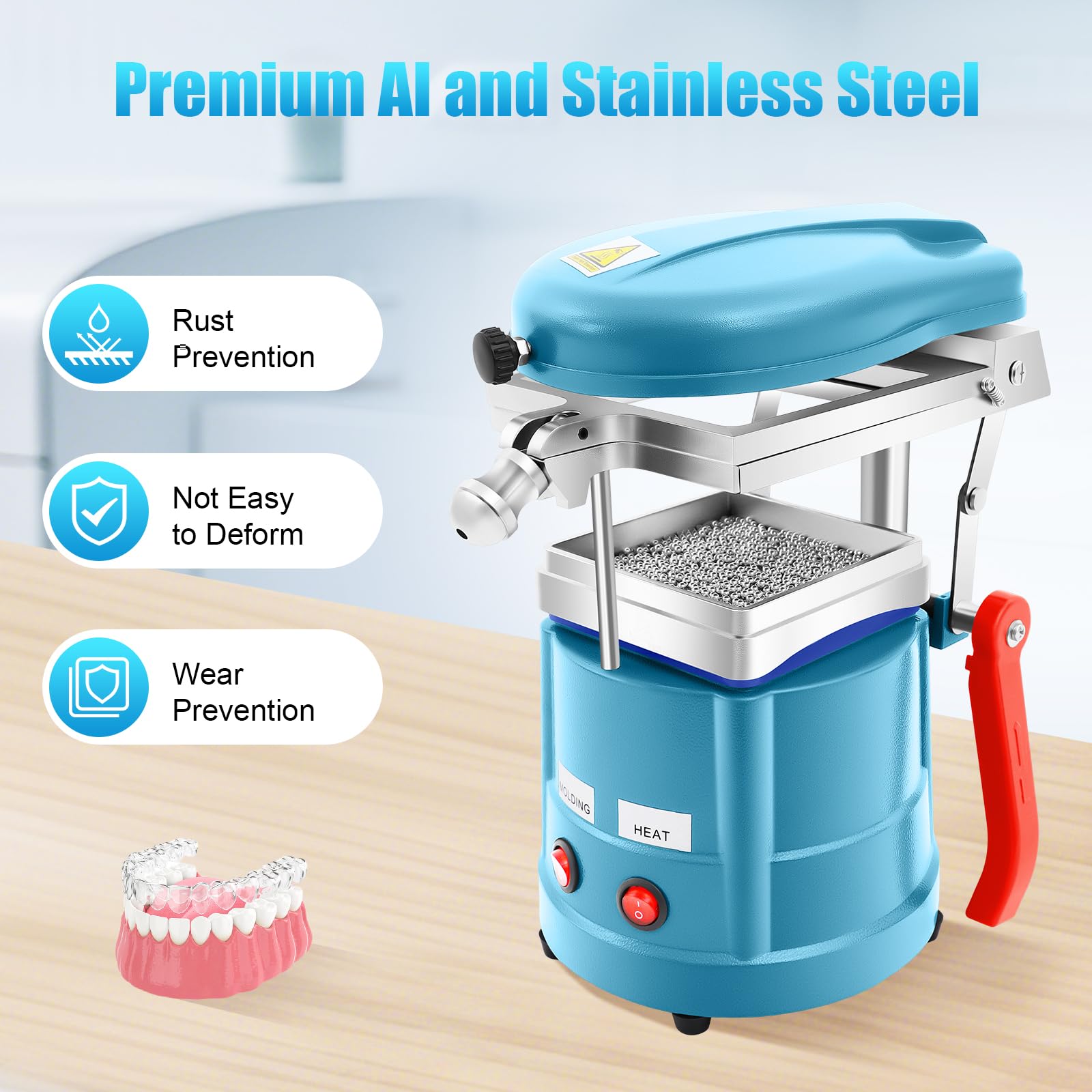 Premium Dental Forming Machine for Thermoplastics, High Power 1000W Heating, Precision Molding, Suitable for Braces, Retainers, Mouth Guards
