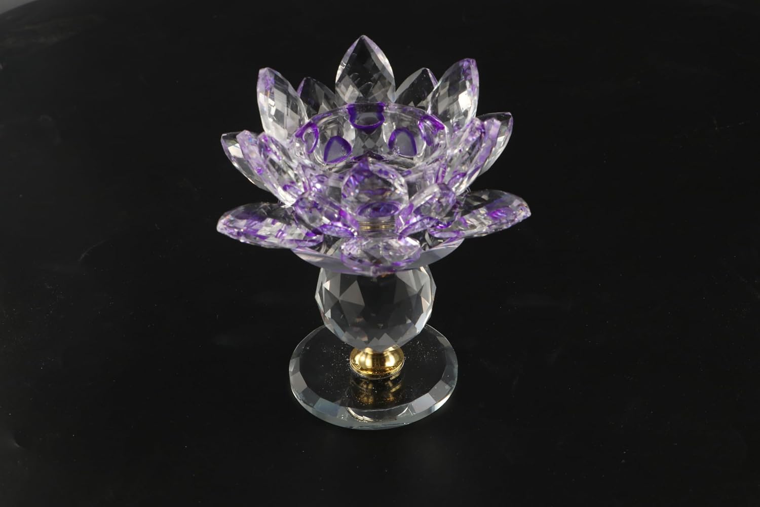 Crystal Lotus Flower Tea Light Holder, Lotus Petals Candle Holder Stand, Glass Candle Sticks Holder Decor for Table Centerpiece, Pillar Candle Holder