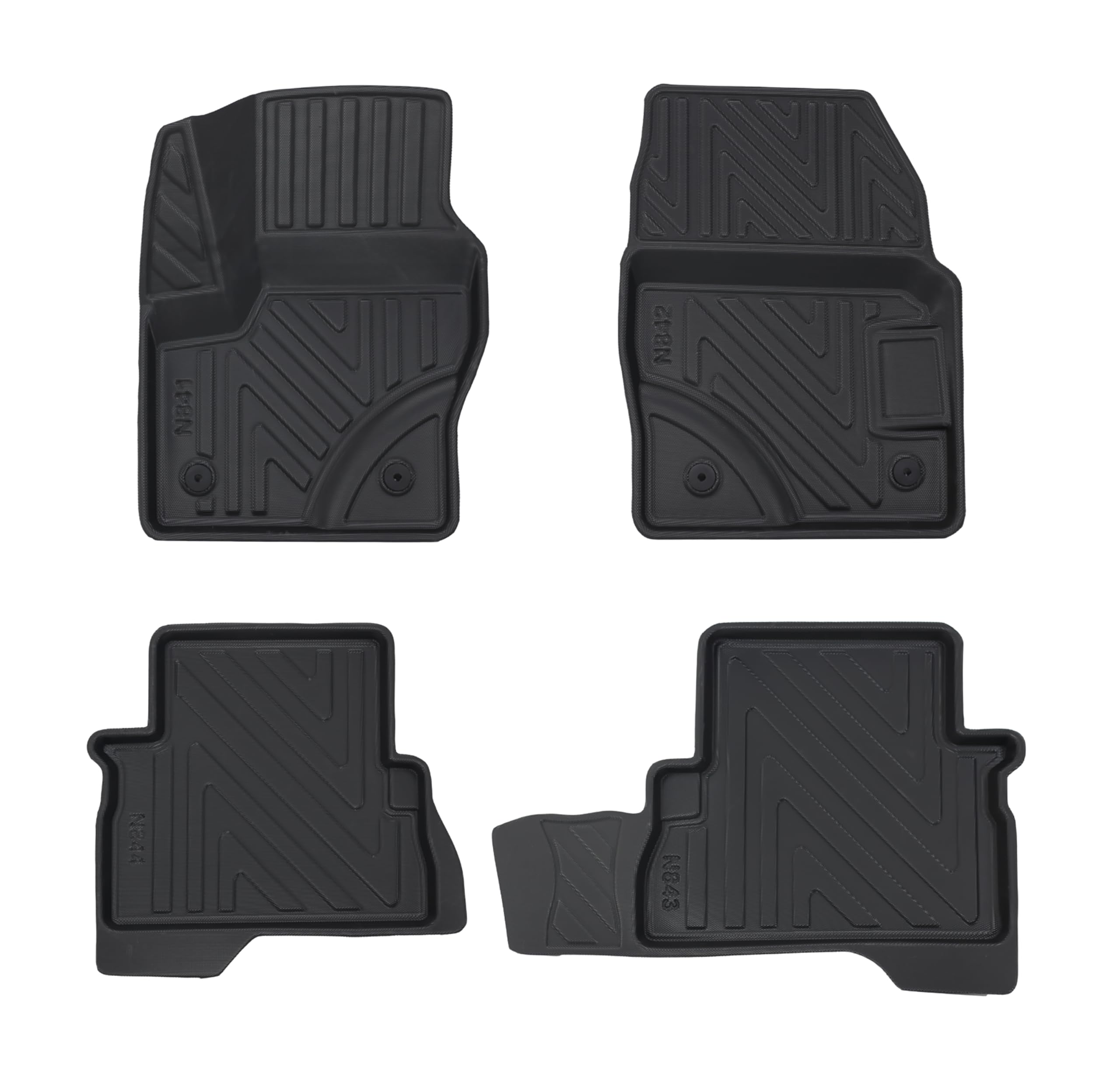 Alfombrillas para Ford Kuga (3ª generación) 2019-2026 – Alfombrillas de goma a medida para todo tipo de clima con aspecto de fibra de carbono, borde alto, alfombrillas de goma TPE