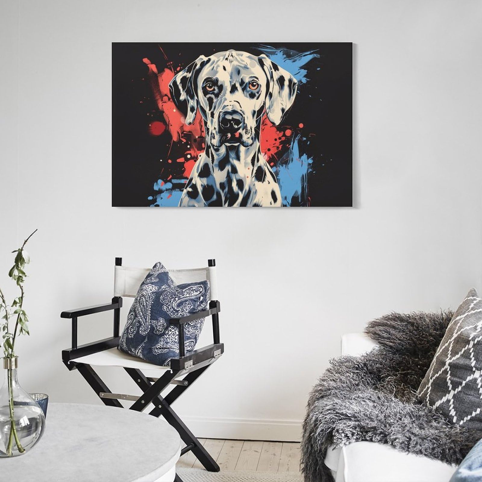 絵画 オイルペイントアート ベストフレンド 油絵 犬 猫 ダルメシアン