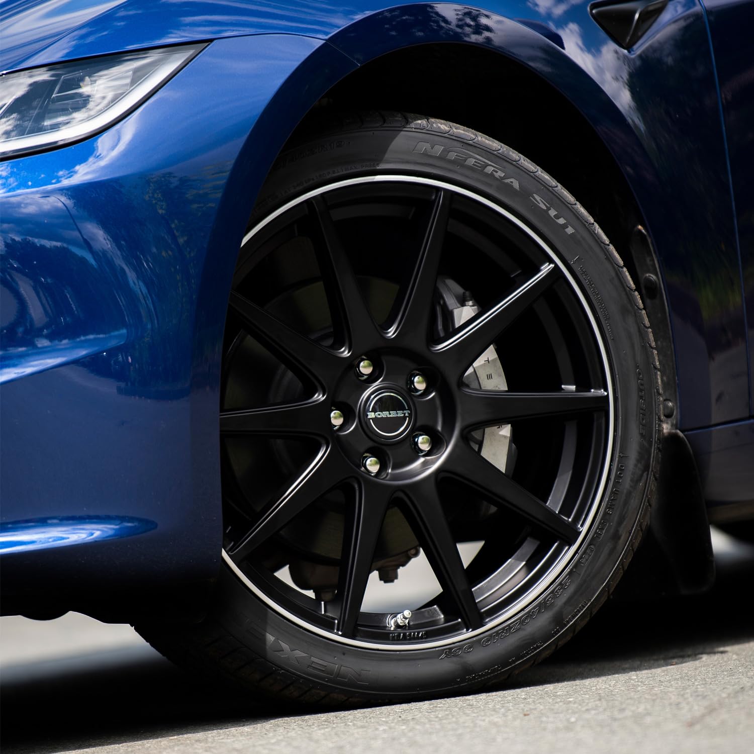 4x Borbet Felgen GTX 8.0x19 ET50 5x108 black matt rim silver kompatibel mit Opel Astra Combo Grandland