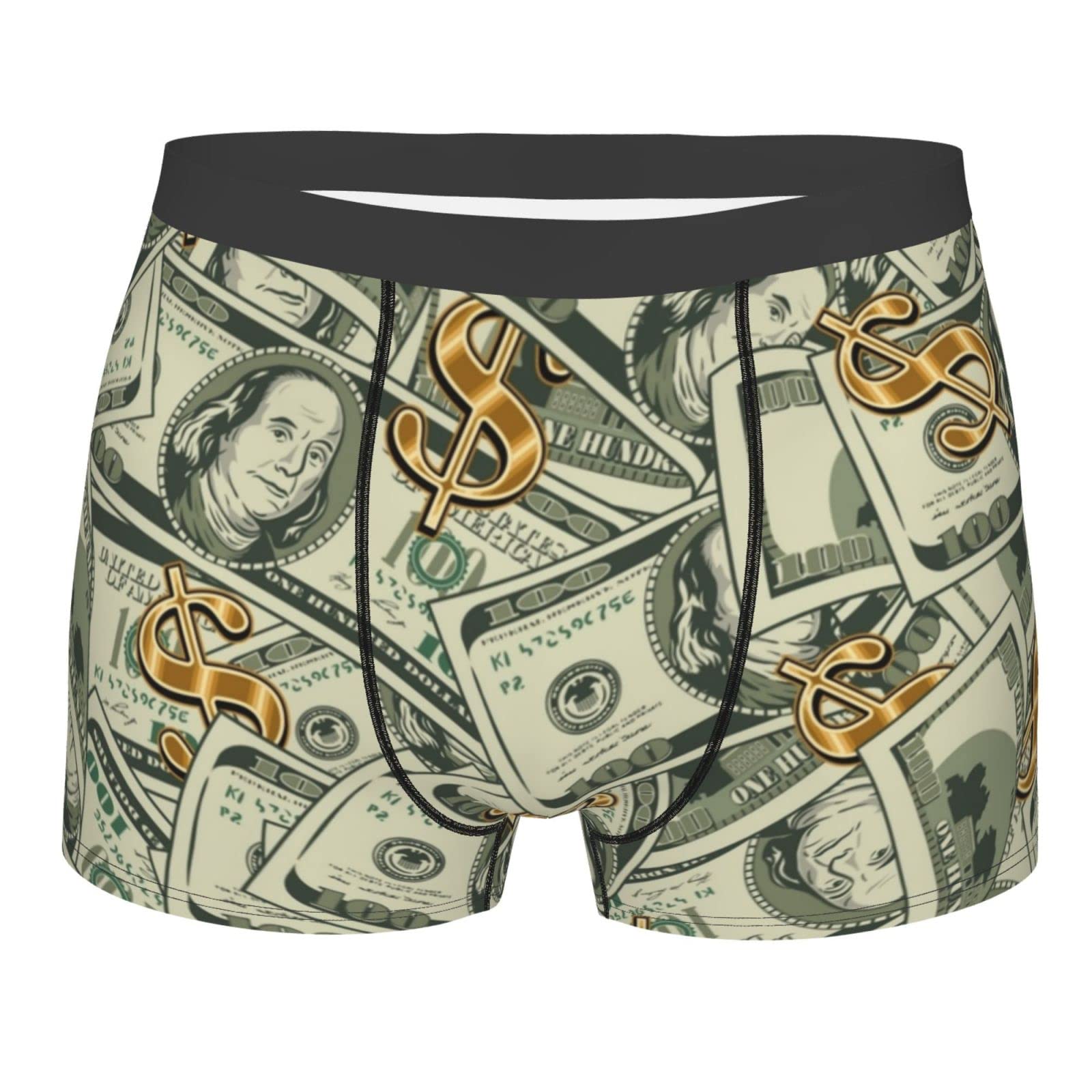 Zsosixdeal Men's Multicolor Lots Dollar Bills Fashion Underwear Boxer Briefs Breathable Summer Sports