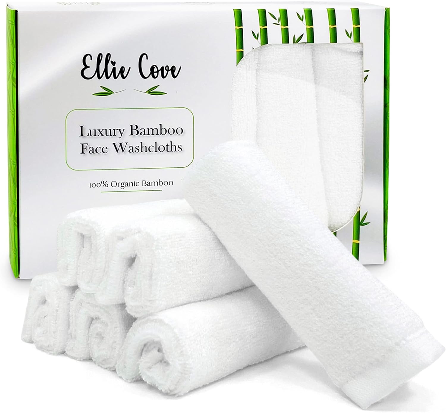 Ultra Soft Luxury Organic Bamboo Facial Washcloths for