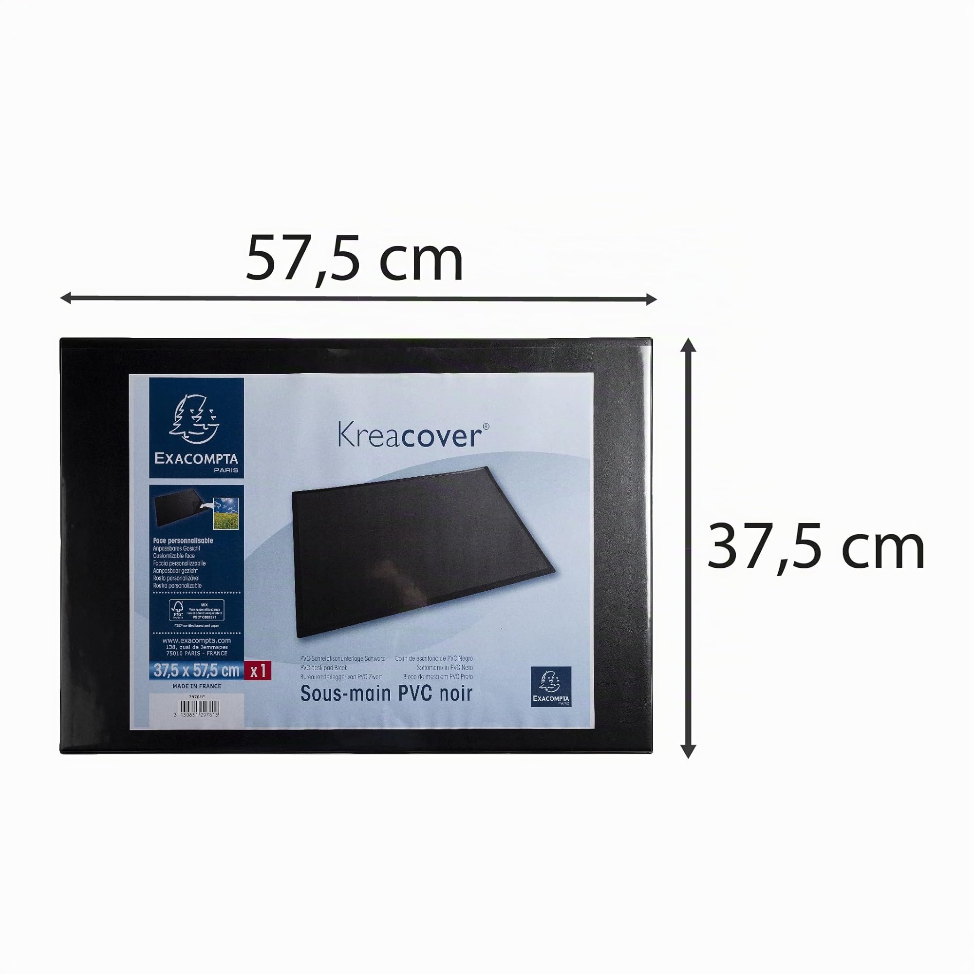 Exacompta Kreacover podkładka pod mysz czarna kartonowa twarda personalizowalna PVC