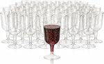 MATANA 50 Elégant verre à vin en plastique clair avec paillettes d'or (170ml) - Sturdy & Réutilisable - Anniversaires, Mariages, Noël, Fêtes du Nouvel An, BBQ, Pique-nique, Parties
