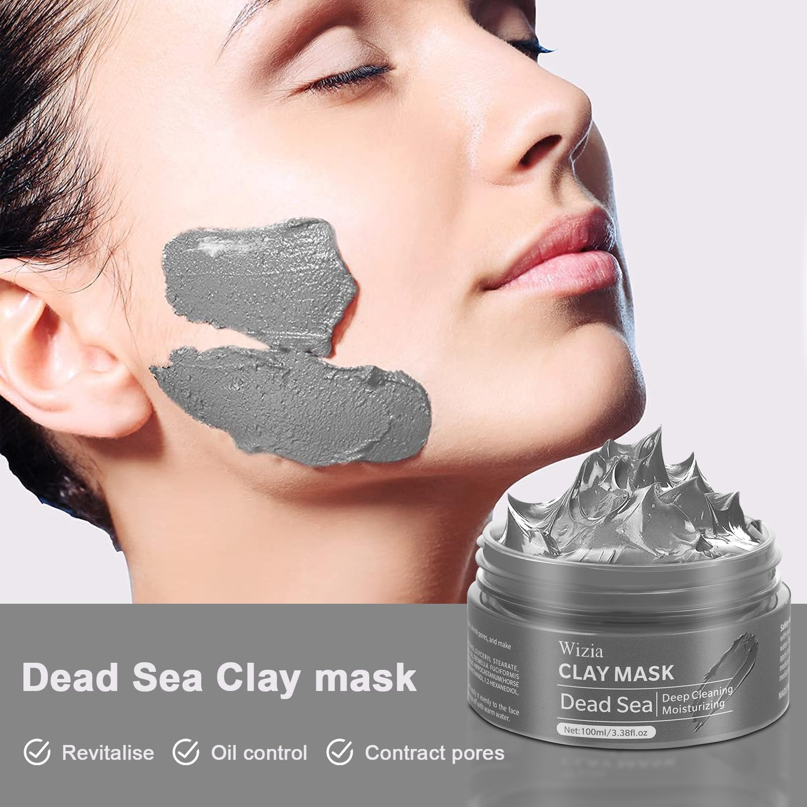 Amazon.com : 3-Pack Clay Face Mask Set with Brush | Dead Sea