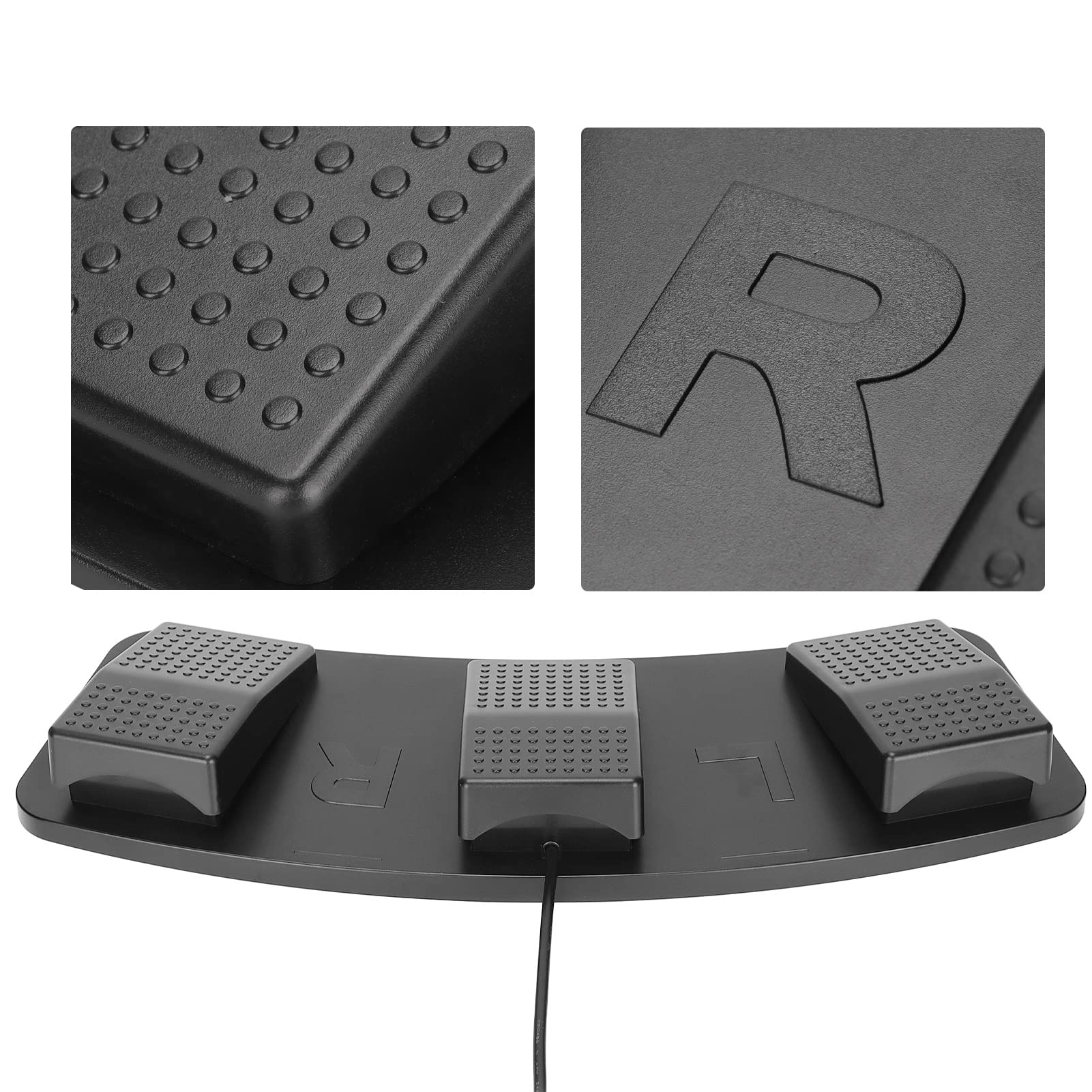 Yunseity Pedal de Interruptor de Pie Triple USB Pedal de Pie USB PC Interruptor de Pie Triple Teclado de Computadora Programable para Jugar, Photobooth, Hacer Zoom, Etc.