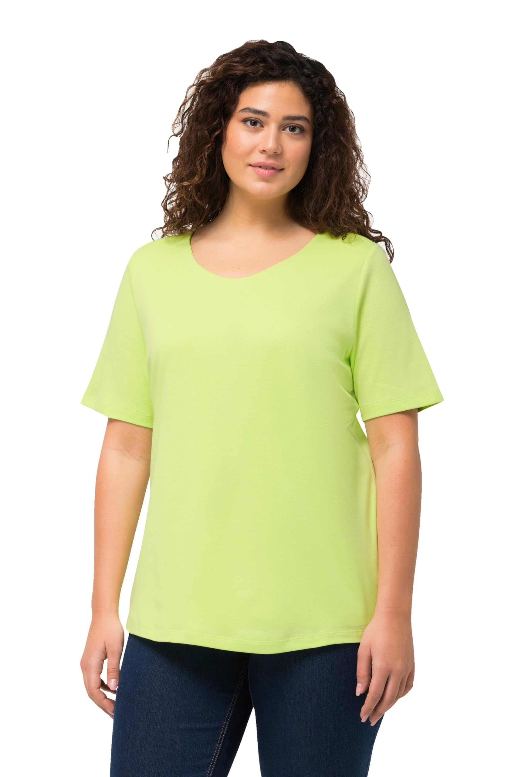 Ulla Popken Women's Basic T-Shirts, Lime Green, 20 UK/22 UK