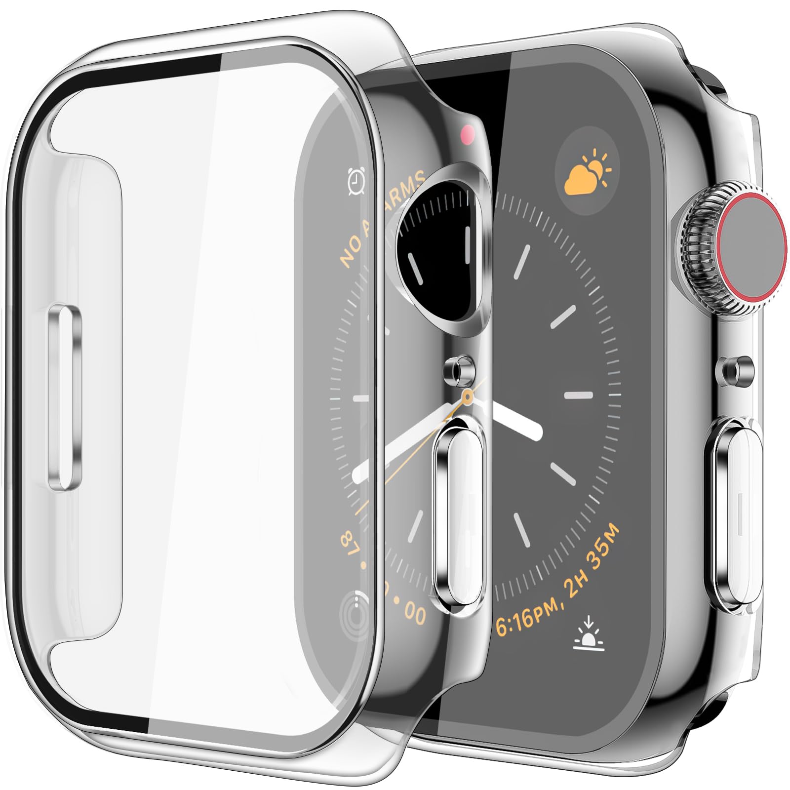 Hard Case Compatible for Apple Watch Series 7 8 45mm [Full Protection], Built-in Screen Protector [Touch Sensitive] Slim Bumper Protective Cover 45mm,