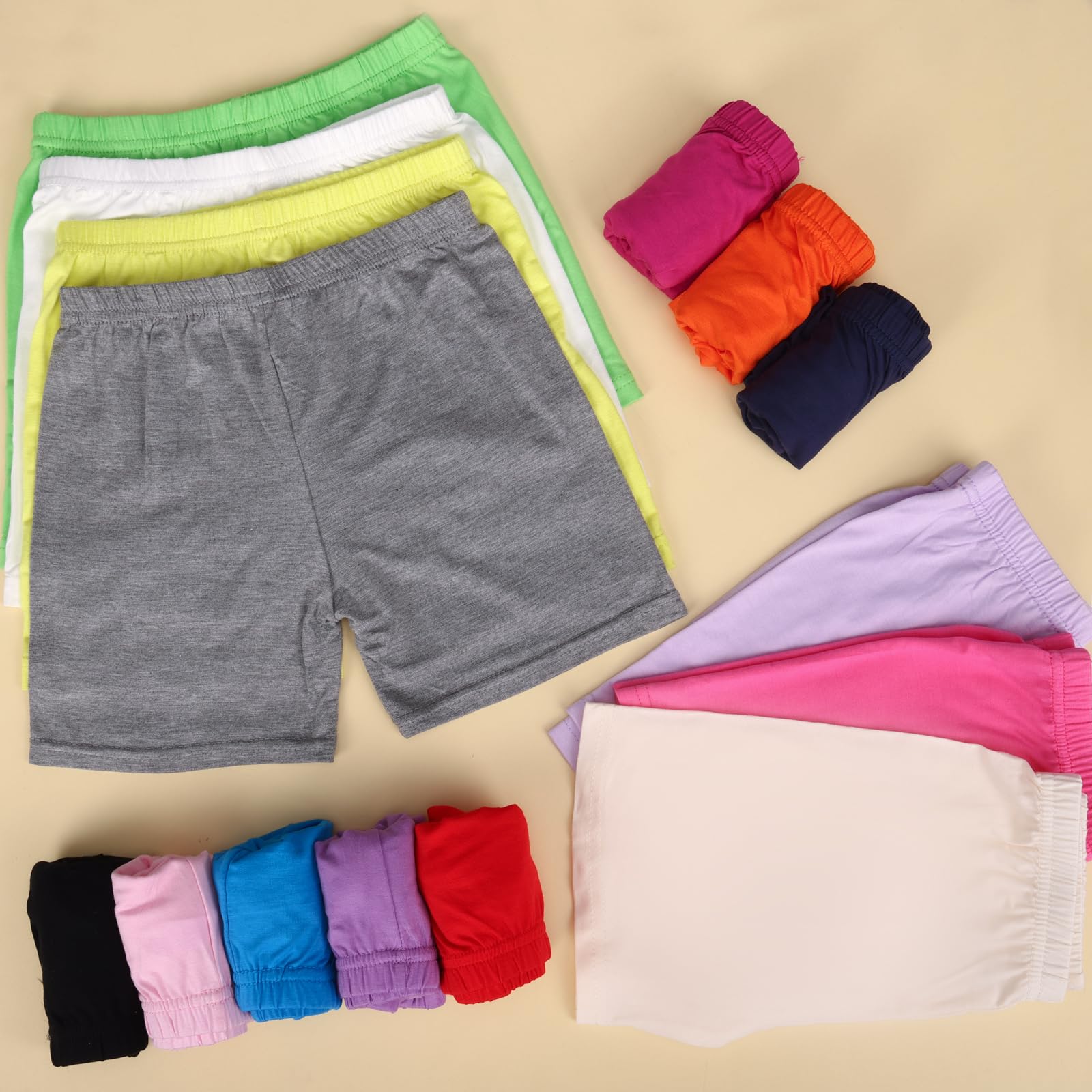 HOLLHOFF Tanzshorts für Mädchen, Fahrrad-Shorts für Kleinkinder, Biker-Cartwheel unter Kleid, mehrfarbig, 15 Stück