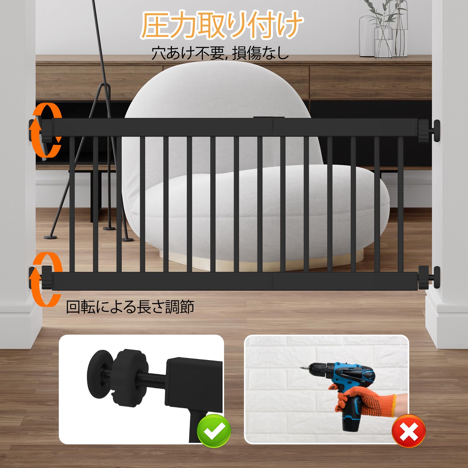 Amazon.co.jp: ペットゲート 犬 Fldofaves ロータイプ 犬 ゲート