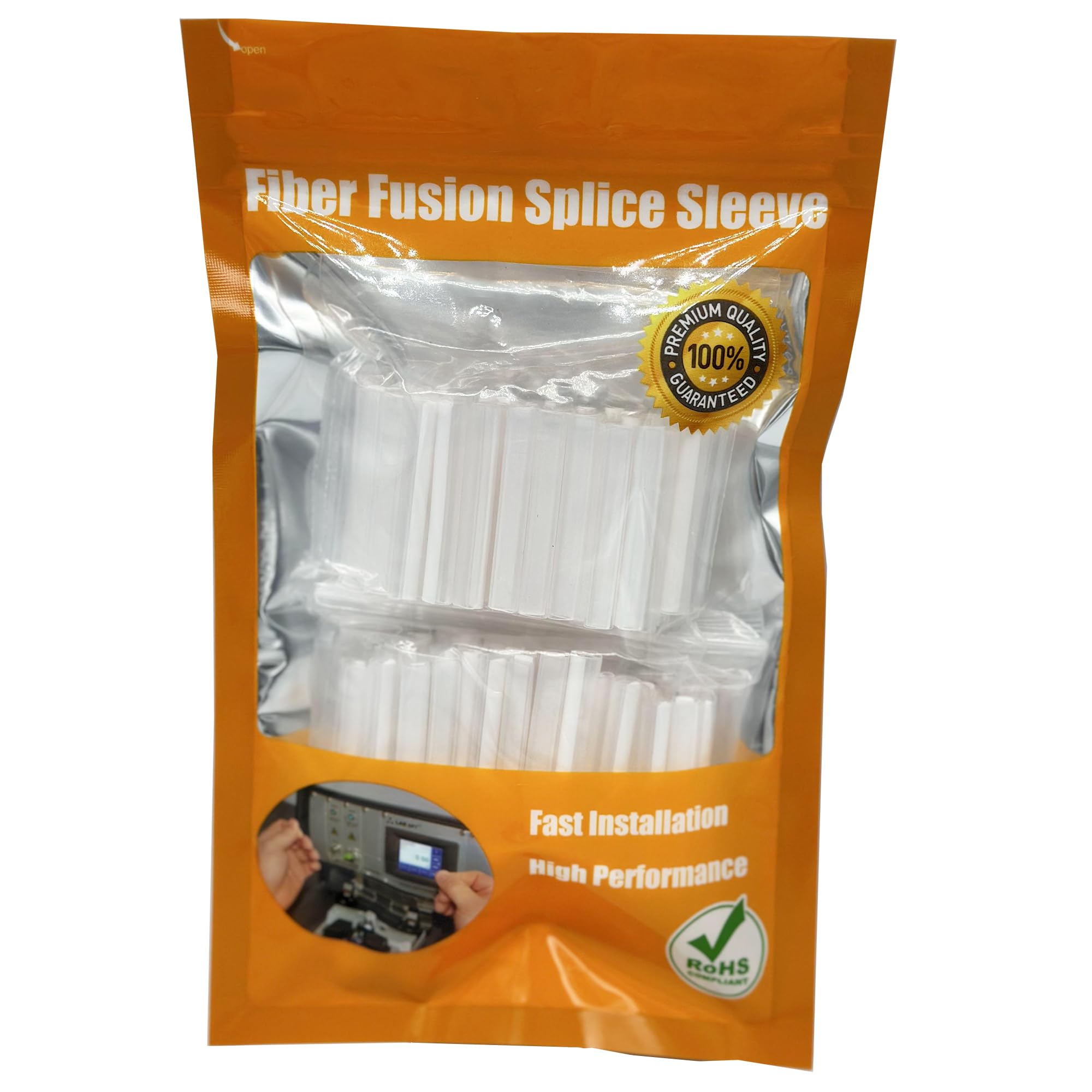 Hebbeko Fiber Optic Fusion Splice Protection Sleeve 40mm, Ribbon Type, Multiple Fiber Splice Protector for 1 up to 12 Fiber Ribbons,Pack of 100 Pcs - Clear Color