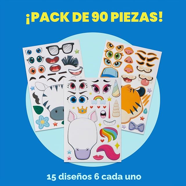 Foto 2 de 8 de JOYIN 90 Animales Pegatinas Infantiles Pegatinas Set Haz tus propias hojas de adhesivos para mezcla y combina…