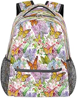 Mochilas para adolescentes, meninas, meninos, mochila de viagem floral para mulheres e homens, mochilas para livros de borboleta, mochilas para faculdade, mochilas para laptop de trabalho, mochila resistente à água para caminhadas, Multicor, Medium