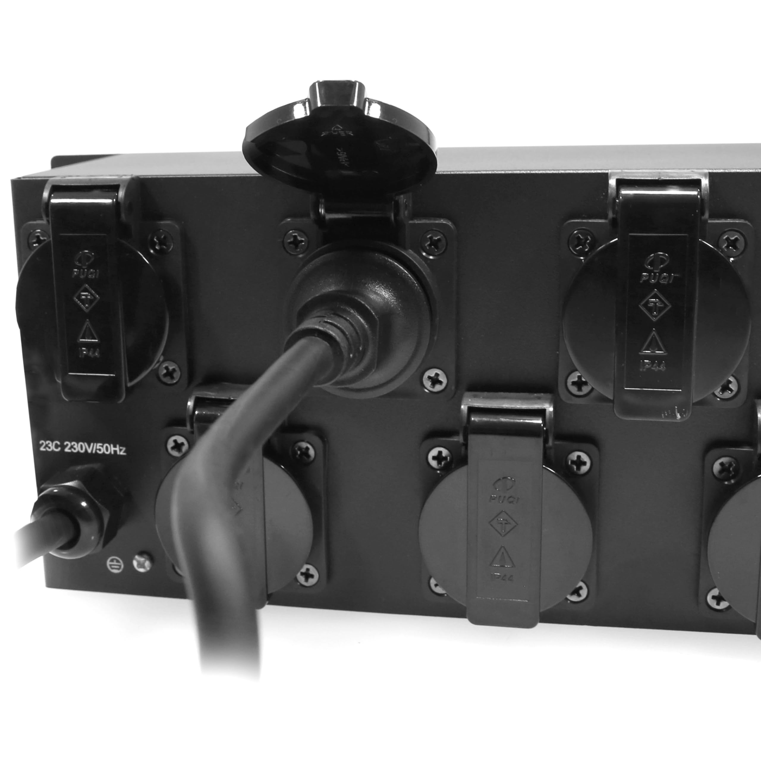 Boitier répartiteur 10 canaux Dispatch-10W Plugger. 10 Sorties 220V, avec 10 interrupteurs indépendants, 10 Boutons Flash, Protection par fusible. Format Rack 19".