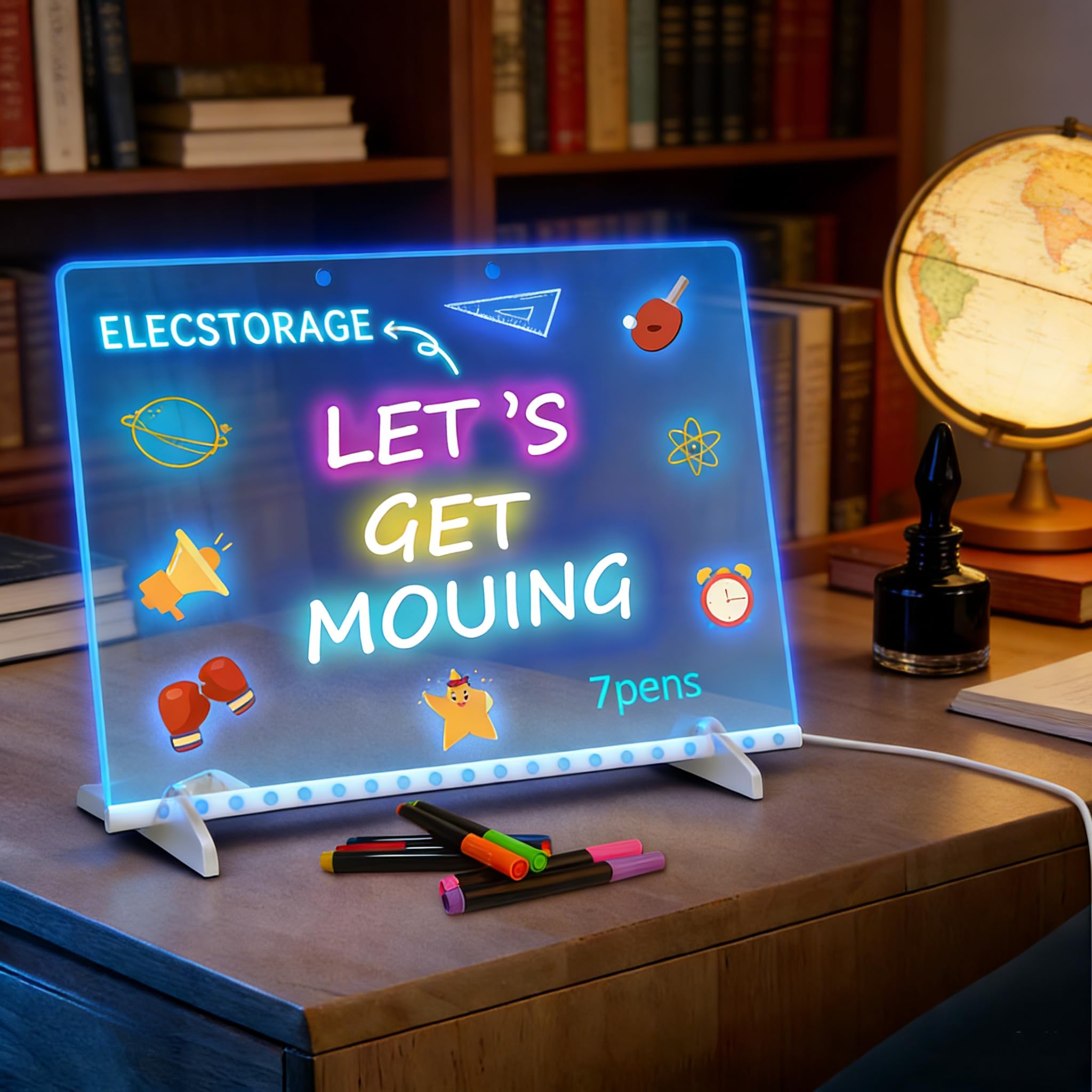 Ortizan Tavola da disegno a LED, 3 effetti di luce, per scrivere messaggi per bambini, casa, bar, ufficio