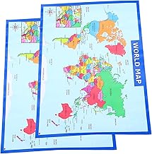 Operitacx 2 Stück Weltkarte Poster Teiliges Farbige Lernkarte für Vorschule und Kinderzimmer Dekoration mit Langlebiger nicht Verblassender Farbgestaltung