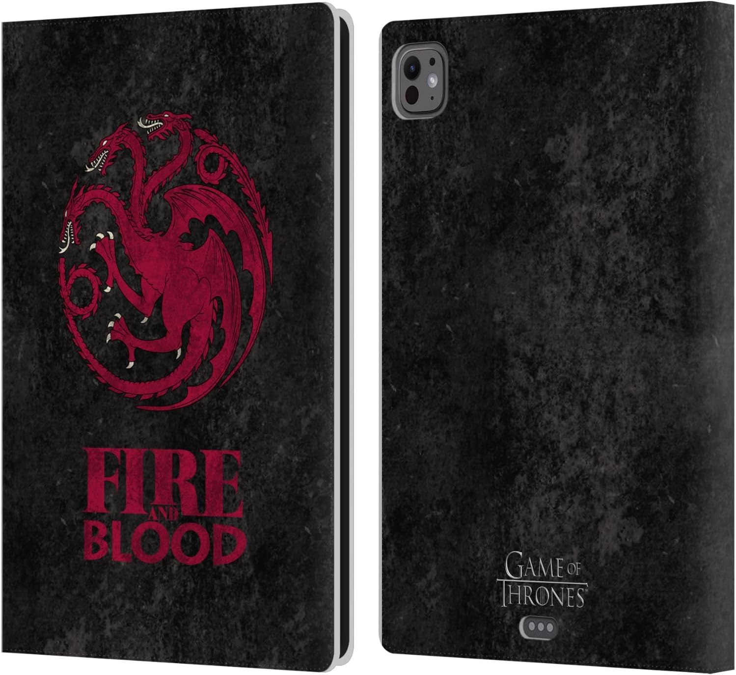 Head Case Designs Officially Licensed HBO Game of Thrones Targaryen Dark Distressed Look Sigils Leather Wallet Case Compatible with Apple iPad Pro 11 M4/M5 2024/2025