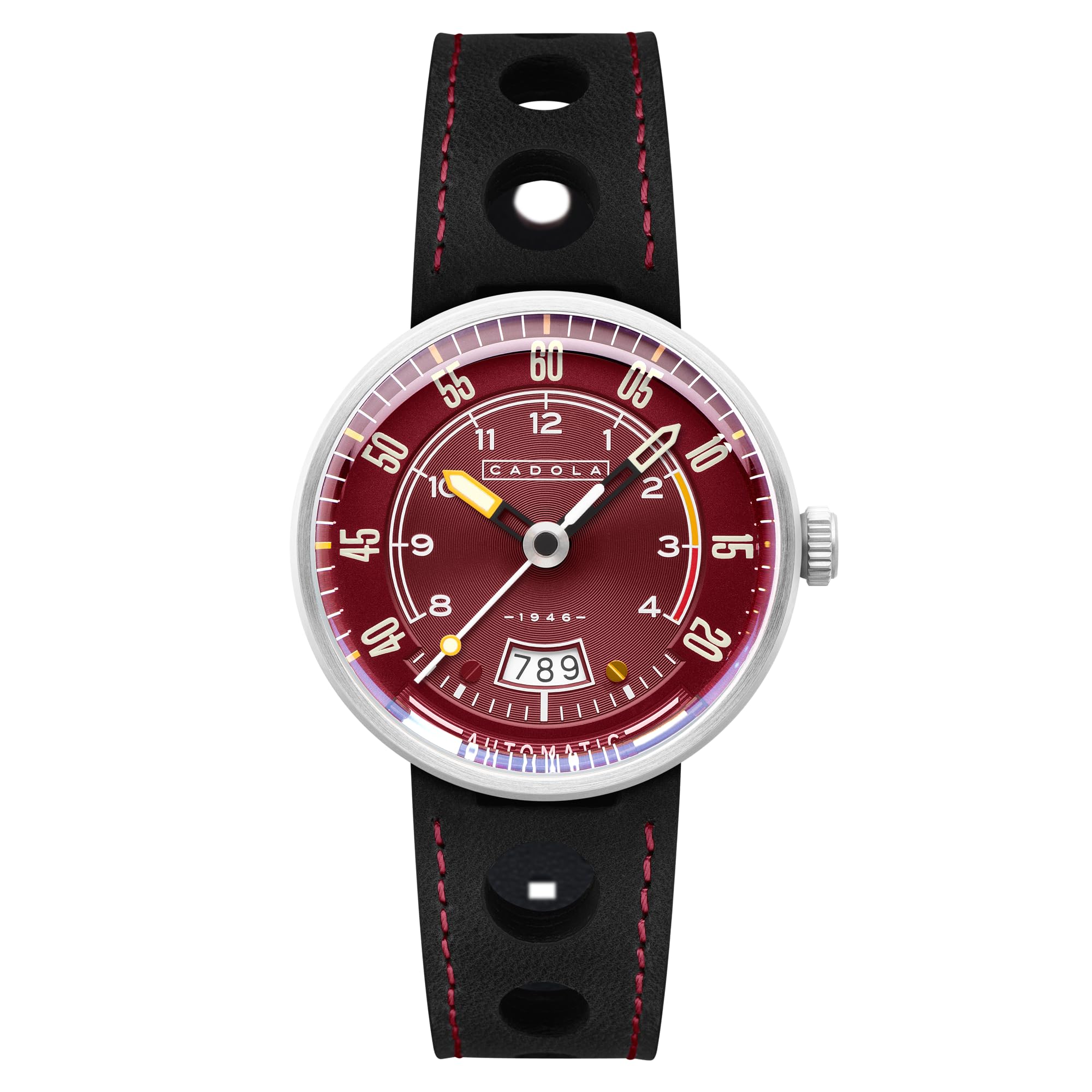 Cadola Herren-Automatikuhr mit Lederarmband, 44 mm U/min, CD-1055