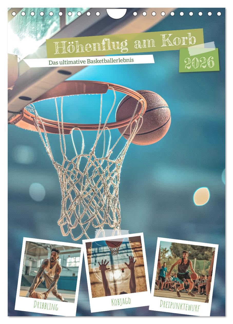 Flying high at the basket UK-Version (Wall Calendar 2026 DIN A4 Portrait), CALVENDO 12 Month Wall Calendar — image 1