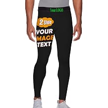 Custom Mens Compression Pants Personalized Add Your Logo Text Sports Tights Leggings-Running, BJJ, MMA