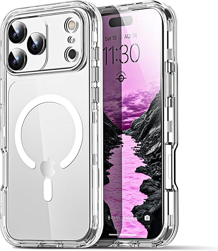 Miniatura 11 de AICase Funda transparente para iPhone 17 [compatible con MagSafe] resistente protección contra caídas, cuerpo completo, a prueba de golpes, a prueba