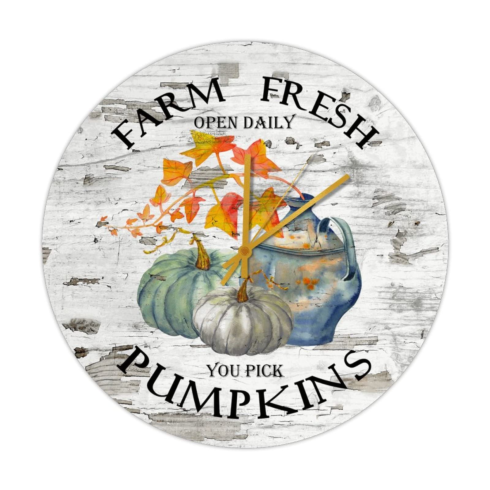 Horloge bois de ferme décoration murale automne rustique 38cm