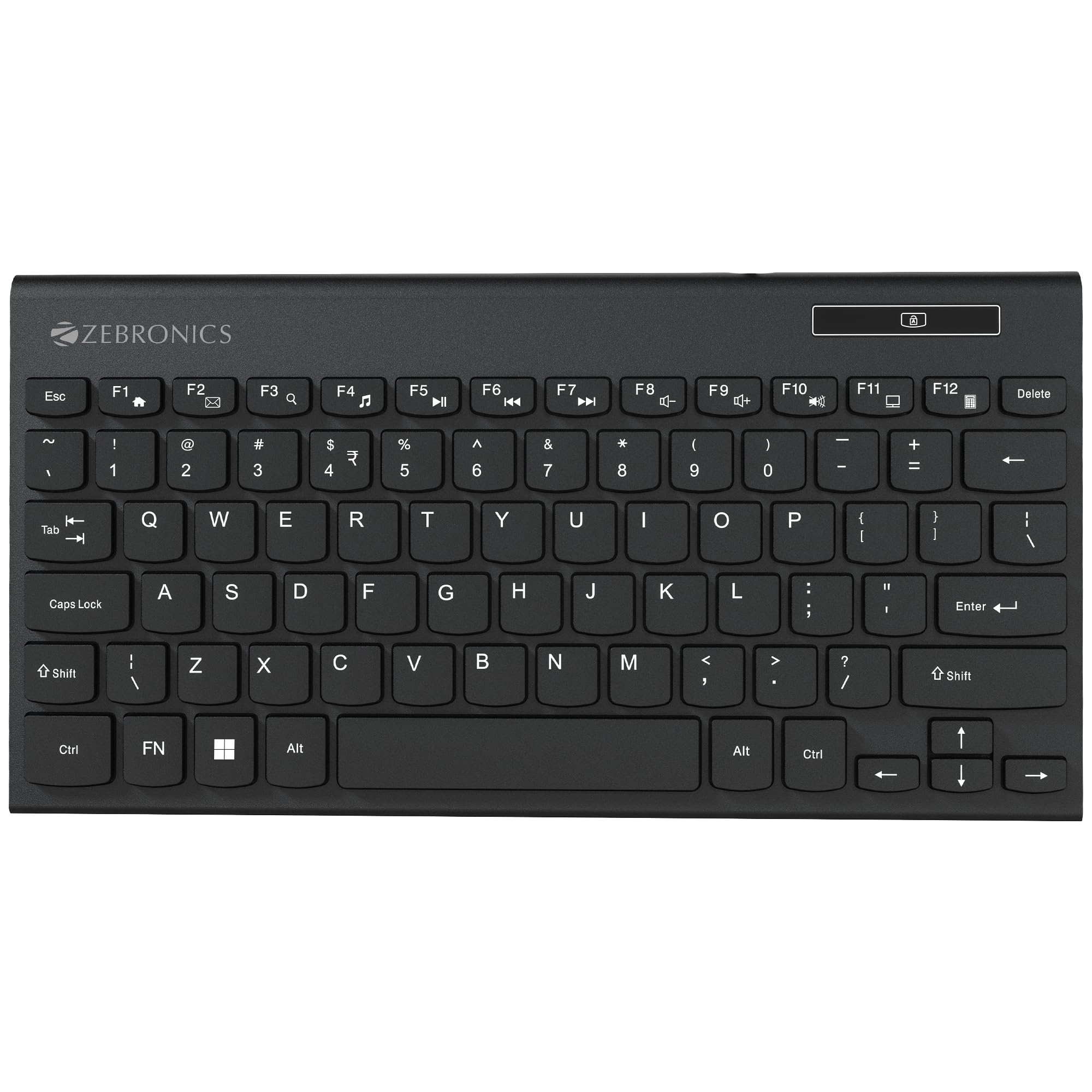 Zebronics K16 Wired Keyboard, 79-Key Layout with Integrated Multimedia Keys, 1.1m Cable Length, ₹ Rupee Key, UV Coated Keys, Spill-Proof Design, , Slim & Compact Design