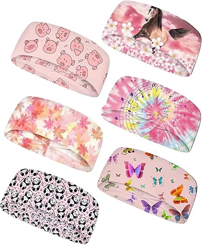Miniatura 12 de Forchrinse Girasol con texto impreso, 6 piezas, diadema deportiva para sudar suave y elástica, bandas para el cabello, unisex, para deportes al aire