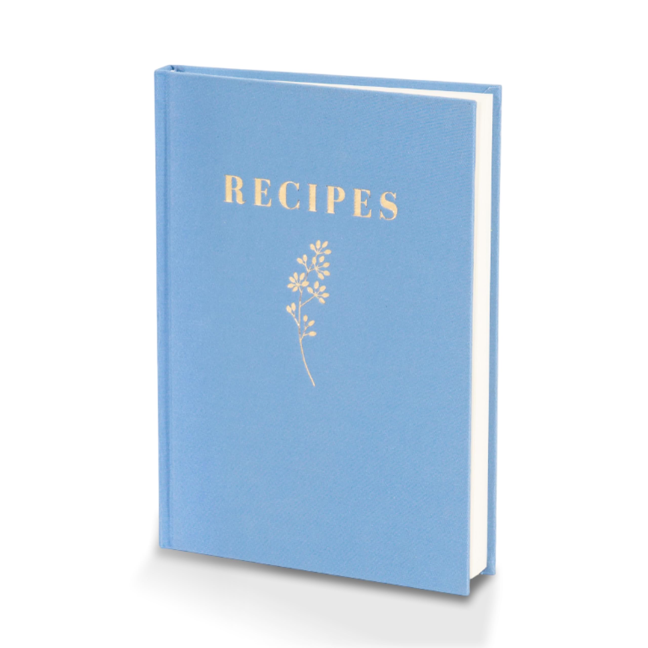Hochwertiges Rezeptbuch zum Einschreiben eigener Rezepte, Hardcover-Leinen, mit eleganter Goldeinlage, Erinnerungsbuch für 150 Rezepte